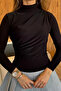 Long Sleeve Blouse with Draped Shoulders and Waist - 3