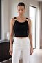 Women's Accessory-Detail Flexible Knitted Fabric Strap Blouse