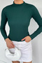 Women's Mock Neck Basic Blouse - 3
