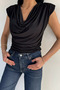 Women's Shoulder Padded Collared Blouse - 3