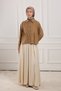 Floral Detailed Embroidered Shirt Caramel