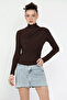 Long Sleeve Blouse with Draped Shoulders and Waist