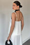 Women's Polka Dot Satin Blouse with Rope Straps - 4