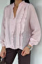 Women's High Neck Ruffled Volan Blouse - 2