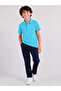 Boys' Non-Curling Polo Collar Short Sleeve Cotton Basic School T-Shirt