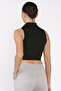 Women's Front Zipper Lycra Crop Top Blouse - 3