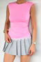 Women's Shoulder Padded Blouse with Gathered Sides and Lace Detail