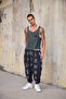 Men's Pleated Elastic Cuffed Patterned Shalwar Trousers - 6