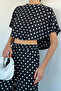 Women's Crew Neck Polka Dot Bat Sleeve Blouse - 3