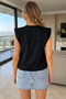 Women's Blouse with Necklace and Shoulder Pads - 3