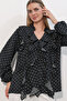 Women's Ruffle Detailed Long Sleeve Shirt 1563 - A.Black