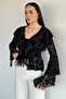 Women's Athlete Combination Front Tie Laced Blouse - 6