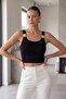 Women's Accessory-Detail Flexible Knitted Fabric Strap Blouse - 2