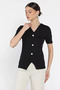Women's Pearl Button Detailed Lycra Blouse - 2