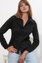 Women's Classic Collar Basic Shirt 1542 - Black - 4