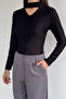 Women's Blouse with Front Window and Self-Line Pattern