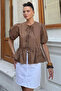 Women's Front Tie Detailed Ruffled Sleeve Elastic Blouse