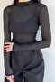 Women's High Neck Lycra Transparent Blouse - 3