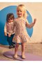 Floral Printed Ruffled Wrinkled Look Baby Girl Dress 2940
