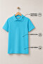 Boys' Non-Curling Polo Collar Short Sleeve Cotton Basic School T-Shirt - 2