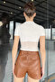 Women's Crew Neck Tulle Camisole Blouse - 4