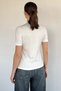 Women's V-Neck Lycra Blouse with Gold Buckle Detail - 4