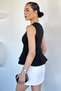 Women's Belt Detailed Gold Buckle Volan Blouse - 4