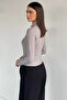 Women's Front Window Detailed Self-Patterned Blouse - 4