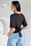 Gülseli Waist-Tied Short Sleeve Blouse - 4