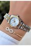 Original Minimal Gold Silvercolor Women's Wristwatch – |   Bracelet with Gift |   2 Years Warranty - 2