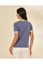 Women Blue Printed Crew Neck T-Shirt - 3