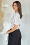 Women's Side Gathered Polka Dot Blouse - 4