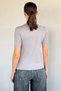 Women's V-Neck Lycra Blouse with Gold Buckle Detail - 4
