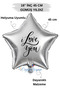 18 Inch 45 cm Foil Balloon |   I Love You Printed |   Valentine's Day Love Balloon Anniversary Marriage Proposal
