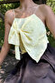 Women's Blouse with Rope Straps and Bow - 2