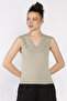 Women's V-Neck Zero Sleeve Knitwear Blouse (Available in S, M, L) - 4