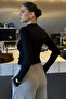Women's Half Turtleneck Finger-Loop Lycra Body Blouse - 4