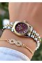 Original Minimal Burgundy Dial Women's Wristwatch – |   Bracelet with Gift |   2 Years Warranty