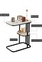 Taimi End Table, Wood and Metal, C-Shaped, Space-Saving, Multifunctional, Easy-Clean, Multifunctional, B - 4