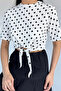 Women's Polka Dot Tie-Back Blouse - 2