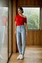 Ice Blue Color, High Waist, Fit Mom Leg Jeans New Season