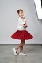 Girl's Suit with Skirt and Cardigan, Long Sleeve, Heart-Patterned Skirt with Trim Detail, Krmz New Season. - 5