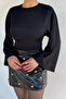 Women's Bat Sleeve Waist Gathered Blouse - 3