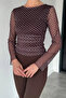 Women's Waist Gathered Polka Dot Blouse - 3