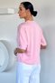 Women's Oversize Blouse with Metal Stones on the Shoulders - 4
