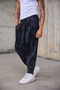 Men's Pleated Elastic Cuffed Patterned Shalwar Trousers - 4