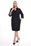 Plus Size Women's Black Front Lace-Up High-Neck Dress - 2