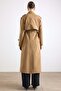 Raglan Sleeves with Cape and Epaulette Detail Water-Repellent Trench Coat Kamel 6891 - 7