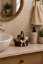 Decorative Knitted Basket with Handles – Multi-Purpose Organizing Basket with Lace Bow