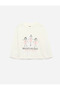 Ballerina Print Long Sleeve Crew Neck Cotton T-Shirt